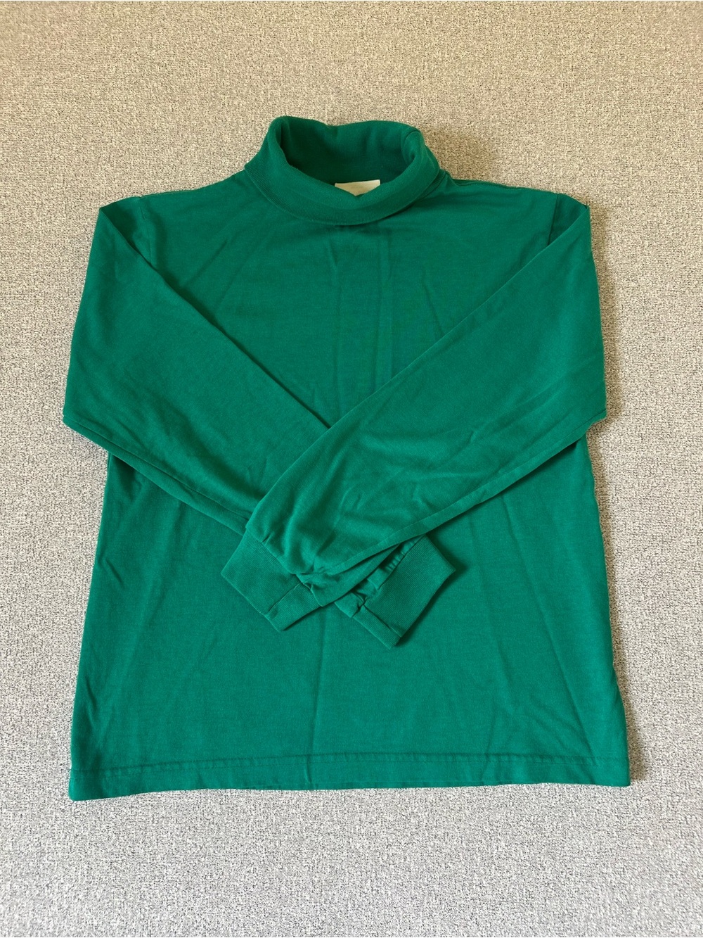 Vintage Blank 90s Fruit of the Loom Green Turtleneck Made in USA Size M